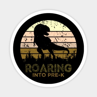 Kids Roaring Into Pre-K Dinosaur Back To School Vintage Boys Tees Gifts Magnet